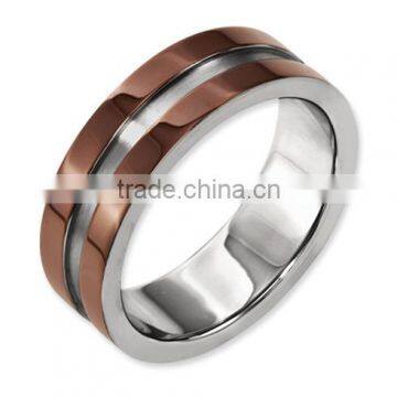 Valentine Gif Titanium 8mm Chocolate Plated Ring for Boy Friend