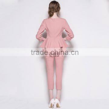 Autumn Clothing Workwear Solid Color Stitching Flounce OL Occupation Suit Fashion Plus Size Women's Clothing photo-5