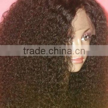 afro curly natural color 100% Remy Brazilian Human Hair Full Lace Wigs