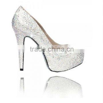 Venus Sparkling High Heel Pump Stiletto Bling Silver Diamante Crystal Shoes