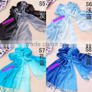 Hot-selling Cashmere Feel Two Tone Pashmina Acrylic Scarf photo-3