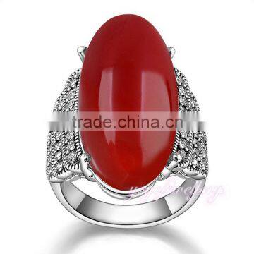 New fashion white gold plated crystal silicone wedding ring