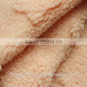 light orange knit pile shu velveteen fabric