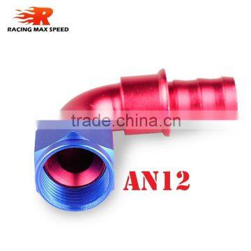 Aluminum oil cooler hose fitting 90 degree push on hose end push on 10-090-12