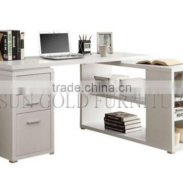 2016 Wooden Leg Modern Design White Good Quality Office Desk(SZ-OD464)