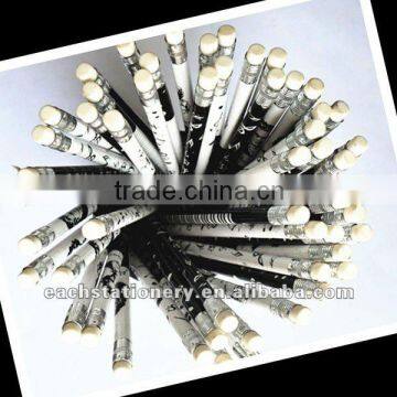 BSCI supplier HB lead hot transfer printing round shape music tattoo pencil with note                        
                                                Quality Choice