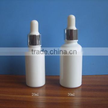 20ml/30ml pearl white Essential oil bottle / glass bottles / Dropper bottles / silver aluminum cap / serum bottle