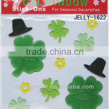 glass sticker, St. Pat's Day,size 20*20*0.3cm, conform to EN71