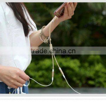 Baseus Jack 26cm 2 in 1 Audio Cable for Mobile Phone Headphone Fluency Series Female to Male 3.5mm Stereo Audio Cable MT-5737