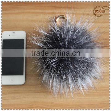 Silver Fox Fur Balls in 14cm Diameter