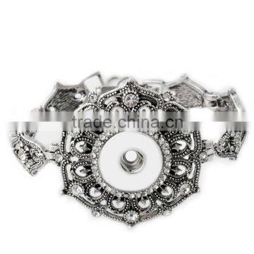 2016 Hot Newest Vintage Full Crystal Chain Bracelet Woman 18mm Ginger Snap Button Bracelet photo-2