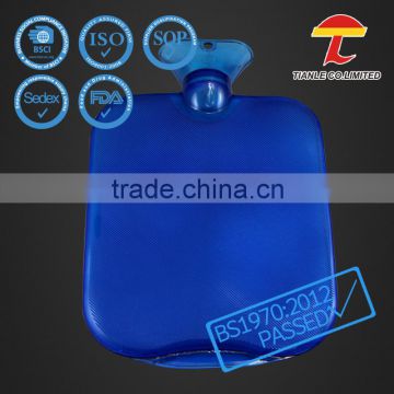 Glossy blue color transparent gel filling big hot water bag