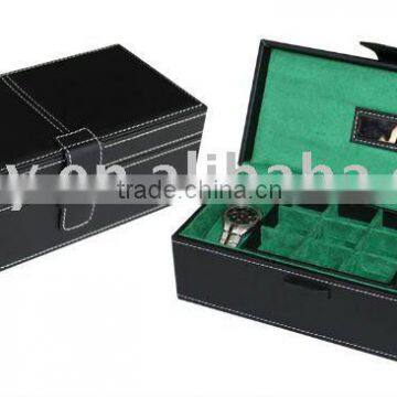 Whoelsale Black Leather gift Cufflinks Box