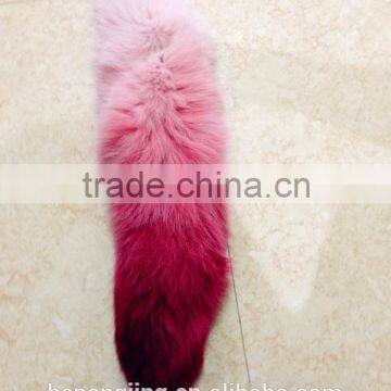 Double color and big size and cheap fox tails in 2015 fashion trendy