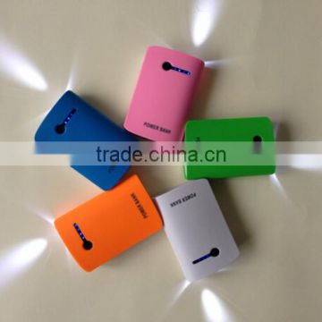 2 USB ports power bank with led torch for mobile phone as promotional gift