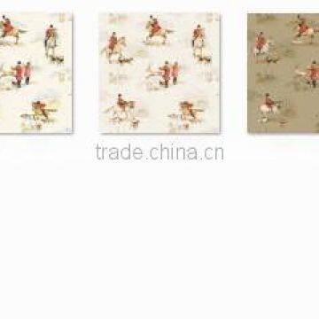 Stock Printing Non Woven Wallpaper, Vivid Blue Cartoon Horses Wall Paper for Boys Room , Nice Wall Sticker Wholesale photo-5