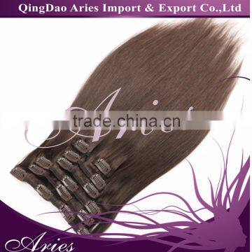 100% natural cheap brazilian human hair clip in hair extension