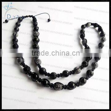 Fashion long Shamballa necklace for men