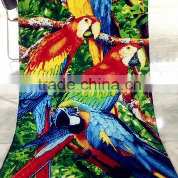 Parrot print beach towel