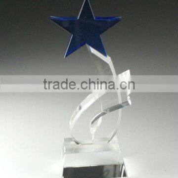 Custom pentagram K9 crystal trophy wholesale new design crystal trophy and awards