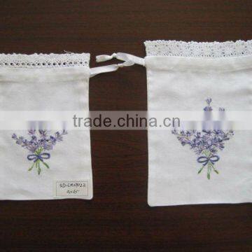 Rich Experience Drawstring Embroidered Lavender Sachet Bag