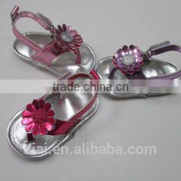 Lovely Baby Sandal with flower baby prewalker mix color soft dot outsole baby shoes