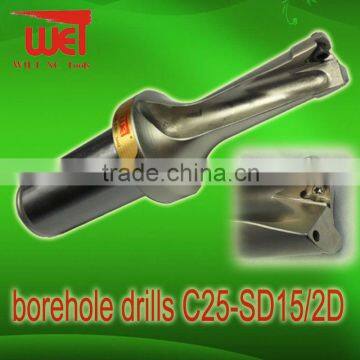 Tool Steel Borehole drills C32-SD27-2D suit with WCMT Inserts 2x drill