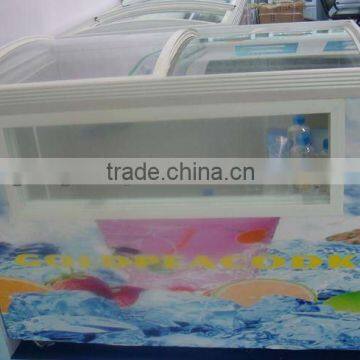 280L Curved Glass Door Chest Freezer, Ice cream freezer,Glass door freezer