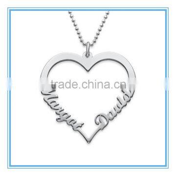 stainless steel silver Heart Necklace