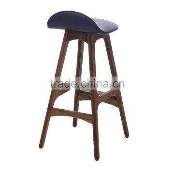 Solid Wood Design Bar Stool Leisure Beach Wood Bar Chair With Soft Mat photo-2