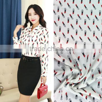 2016 High quality woven lipstick printing polyester chiffon fabric