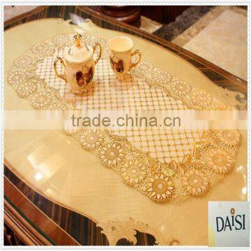 40x84 Gold and Silver Long Lace Tablecloth