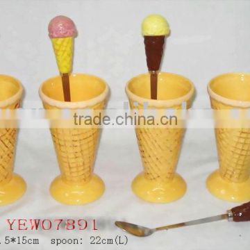 ceramic ice cream set