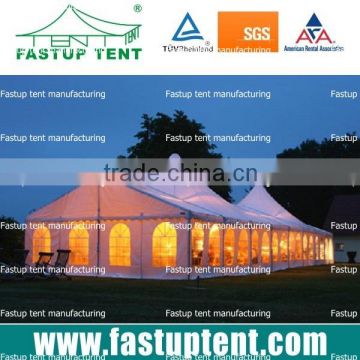 Aluminum high peak wedding tent with multi-side ends for sale in guangzhou