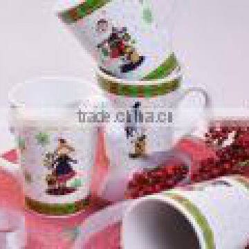 Chrismas ceramic mug,V-shaped porcelain mug,funny mug for kids