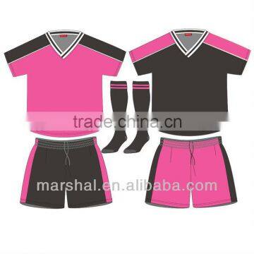 Pink soccer jersey for children customized soccer uniforms boy/girls/kids football jersey manufacture