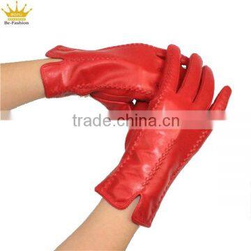 wearing long leather glove leather gloves with buttons kidskin leather gloves