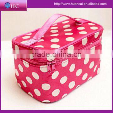 Import china goods Dots Pattern Double Layer Cosmetic Bag