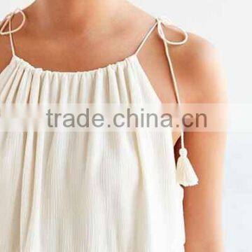 White Pretty Design Double With Crochet Inset Midi Dress for 2016 Women