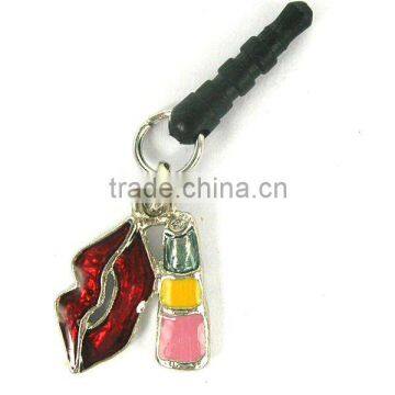 wholesale fashion lipstick headphone dust plug for phone,designed by (C) charis,OEM service,pass SGS factory audit