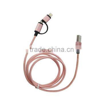 Factory price MFi certified 2 in 1 c48 and mirco usb connectorMFI usb data cable