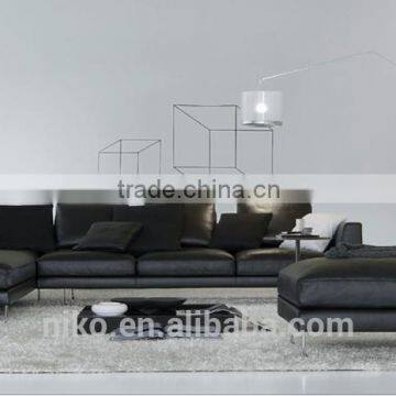 Top Grain Leather Feather sofa solid wood construction living room sofa set