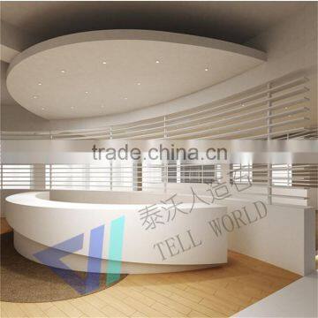 Modern solid surface fashinable oval reception counter