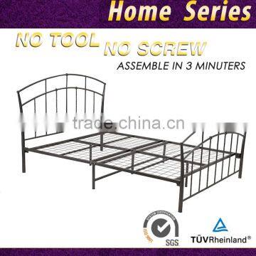 Antique finish Dark Bronze Iron Platform Bed frame Queen