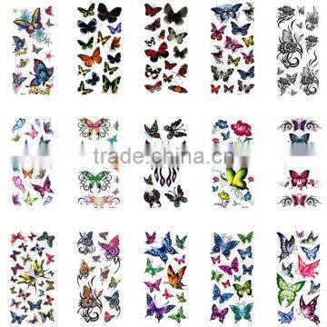 new fashion water proof lady butterfly temporary tattoo design