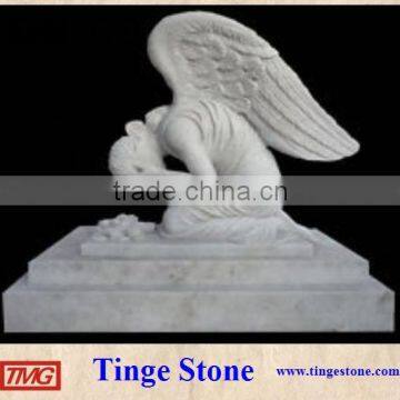 Weeping woman statues kneeling angel sculpture with wings and base                        
                                                Quality Choice