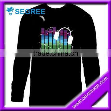 Plastic Flashing el tshirt For christmas/Party/ Halloween