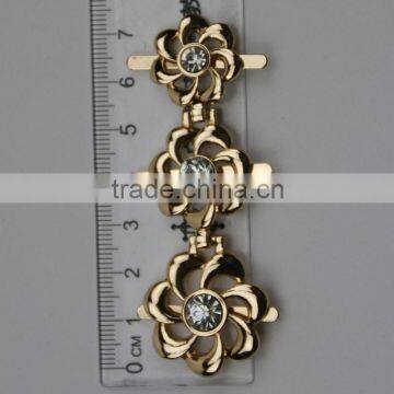Three Round Overlap With Gold Plating and Blue Stone for Young Girls LOVeS