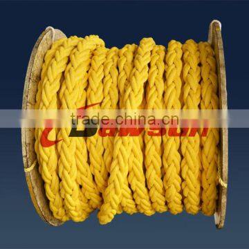 mooring rope 8 strands yellow rope polyester