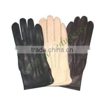 Leather Winter Gloves in Brown leather Black & Brown Colors / dress glove